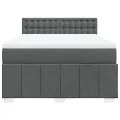 cadre de lit avec matelas Gris foncé 140x200cm Tissu