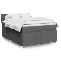 cadre de lit avec matelas Gris foncé 140x190cm Tissu