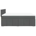 cadre de lit avec matelas Gris foncé 140x190cm Tissu