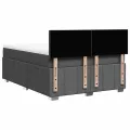cadre de lit avec matelas Gris foncé 140x190cm Tissu