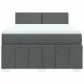 cadre de lit avec matelas Gris foncé 140x190cm Tissu