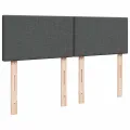 cadre de lit avec matelas Gris foncé 140x190cm Tissu
