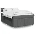 cadre de lit avec matelas Gris foncé 140x200cm Tissu