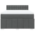 cadre de lit avec matelas Gris foncé 140x200cm Tissu