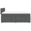 cadre de lit avec matelas Gris foncé 140x200cm Tissu