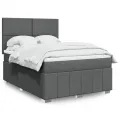 cadre de lit avec matelas Gris foncé 140x190cm Tissu