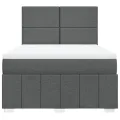 cadre de lit avec matelas Gris foncé 140x190cm Tissu