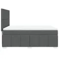 cadre de lit avec matelas Gris foncé 140x190cm Tissu