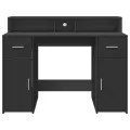 Bureau avec lumières LED noir 120x55x91 cm bois d'ingénierie