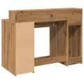 Bureau avec lumières LED chêne artisanal bois d'ingénierie