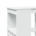 Table de bar avec étagères blanc bois d'ingénierie
