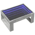 Table basse avec LED infini gris béton 70x53x30 cm
