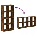 Étagère séparatrice de pièce chêne fumé 69,5x29x137,5 cm