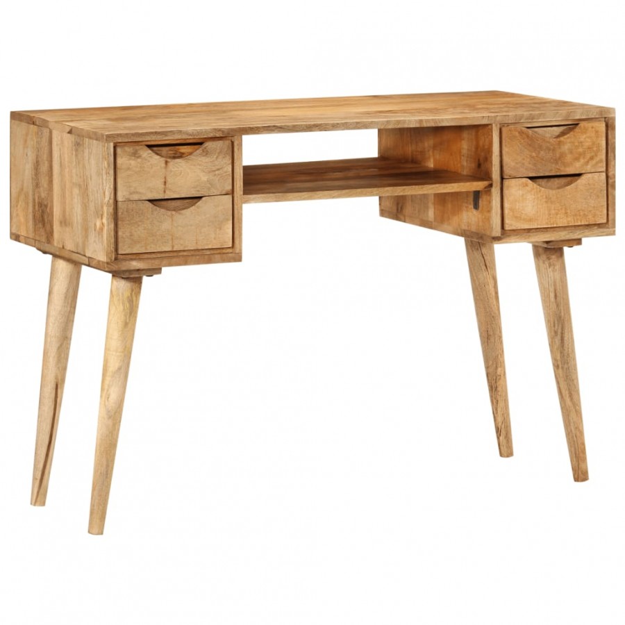 Bureau avec tiroirs 110x47x76 cm bois de manguier solide