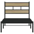 Cadre de lit en métal sans matelas chêne sonoma 90x200 cm