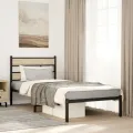 Cadre de lit en métal sans matelas chêne sonoma 100x200 cm