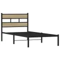 Cadre de lit en métal sans matelas chêne sonoma 100x200 cm