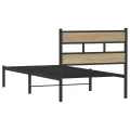 Cadre de lit en métal sans matelas chêne sonoma 100x200 cm