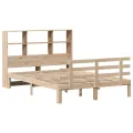 Lit bibliothèque sans matelas 150x200 cm bois massif de pin