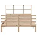 Lit bibliothèque sans matelas 150x200 cm bois massif de pin