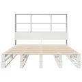 Lit bibliothèque sans matelas blanc 140x190 cm bois massif