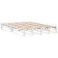 Lit bibliothèque sans matelas blanc 140x190 cm bois massif