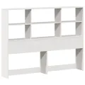 Lit bibliothèque sans matelas blanc 140x190 cm bois massif
