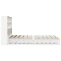 Lit bibliothèque sans matelas blanc 140x190 cm bois massif