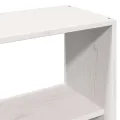 Lit bibliothèque sans matelas blanc 140x190 cm bois massif