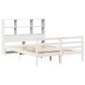 Lit bibliothèque sans matelas blanc 160x200 cm bois pin massif
