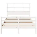 Lit bibliothèque sans matelas blanc 160x200 cm bois pin massif