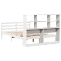 Lit bibliothèque sans matelas blanc 160x200 cm bois pin massif