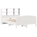 Lit bibliothèque sans matelas blanc 160x200 cm bois pin massif