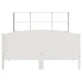 Lit bibliothèque sans matelas blanc 160x200 cm bois pin massif