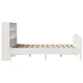 Lit bibliothèque sans matelas blanc 160x200 cm bois pin massif