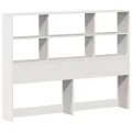 Lit bibliothèque sans matelas blanc 160x200 cm bois pin massif