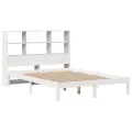 Lit bibliothèque sans matelas blanc 160x200 cm bois pin massif