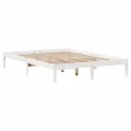 Lit bibliothèque sans matelas blanc 160x200 cm bois pin massif