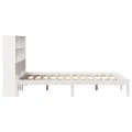 Lit bibliothèque sans matelas blanc 160x200 cm bois pin massif