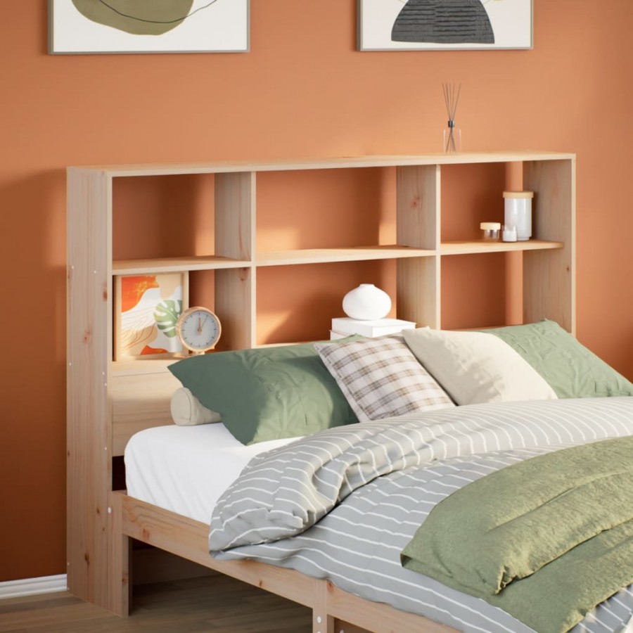 Tête de lit avec rangement 140 cm bois massif de pin