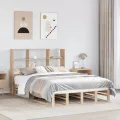 Lit bibliothèque sans matelas 120x190 cm bois massif