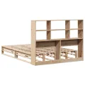 Lit bibliothèque sans matelas 120x190 cm bois massif