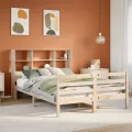 Lit bibliothèque sans matelas 120x200 cm bois de pin massif
