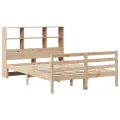 Lit bibliothèque sans matelas 120x200 cm bois de pin massif