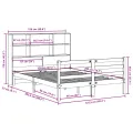 Lit bibliothèque sans matelas 120x200 cm bois de pin massif