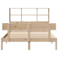 Lit bibliothèque sans matelas 140x200 cm bois massif de pin