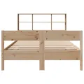 Lit bibliothèque sans matelas 140x200 cm bois massif de pin
