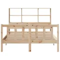 Lit bibliothèque sans matelas 140x190 cm bois de pin massif