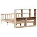 Lit bibliothèque sans matelas 140x190 cm bois de pin massif