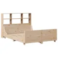 Lit bibliothèque sans matelas 140x200 cm bois massif